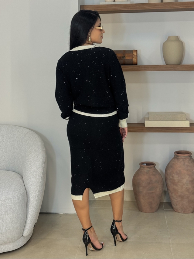 Conjunto Saia Paris Preto 