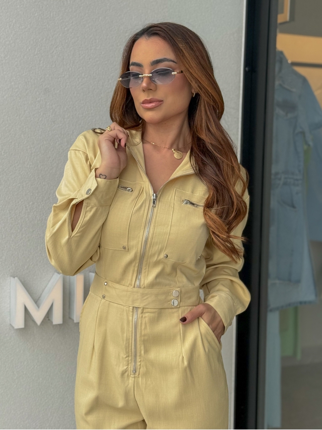 Macacão Manga Longa Bariloche Manteiga