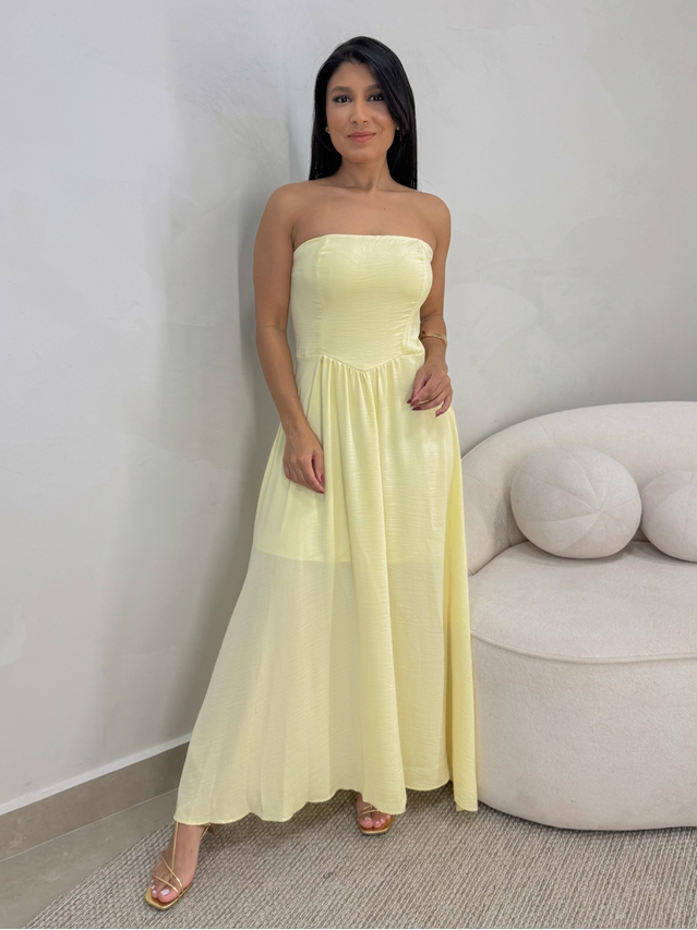 Vestido Tomara Que Caia Aline Amarelo
