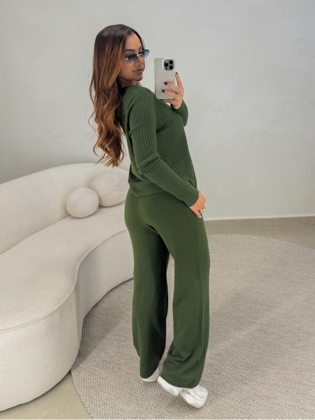Conjunto Tricot Zíper Germana Verde