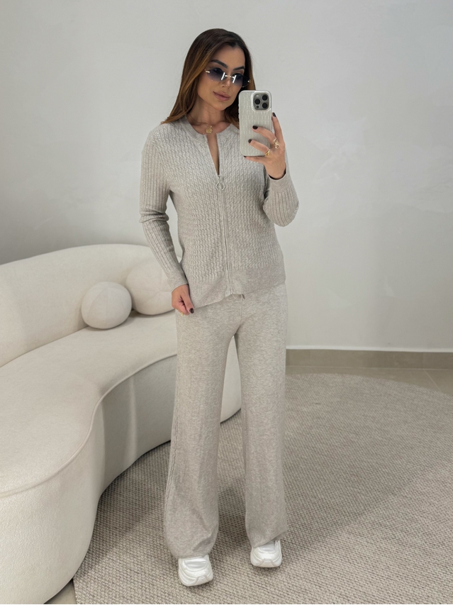 Conjunto Tricot Zíper Germana Argila