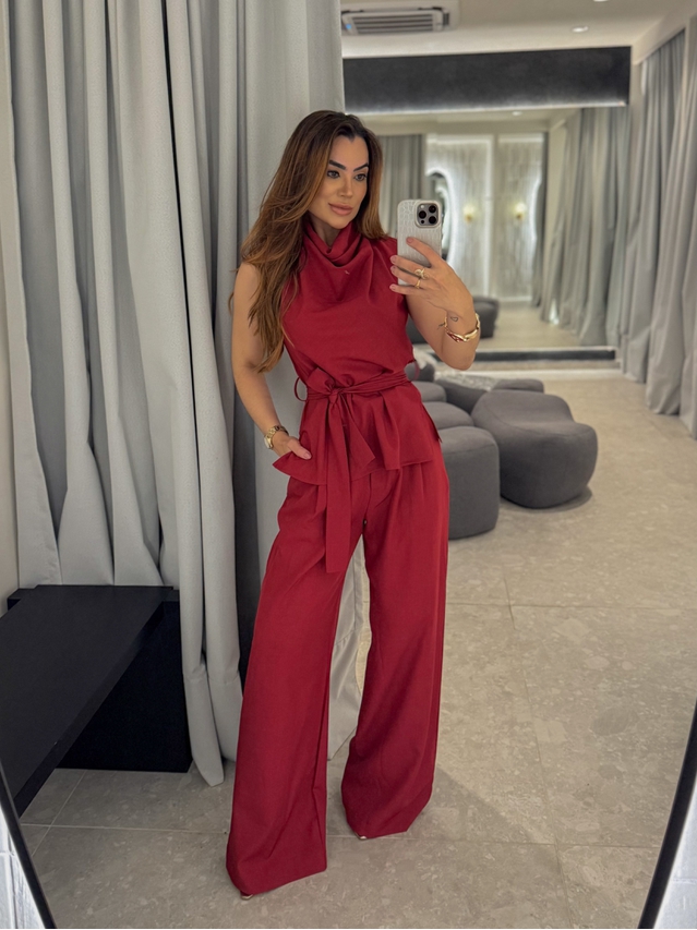 Conjunto Calça Bruxelas Cereja