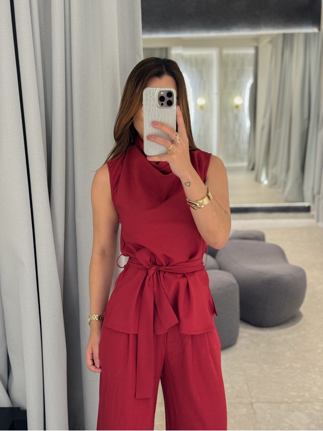 Conjunto Calça Bruxelas Cereja