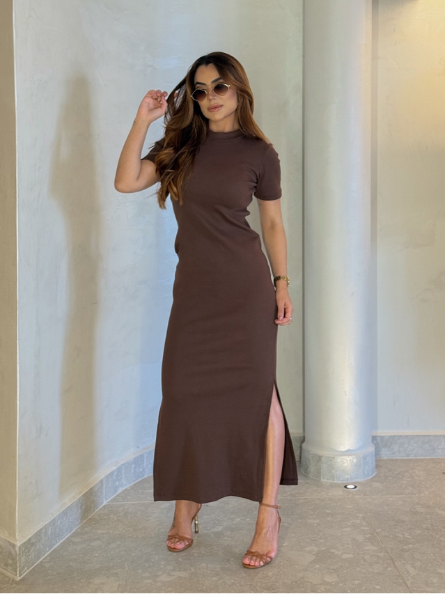 Vestido Canelado Chicago Café 