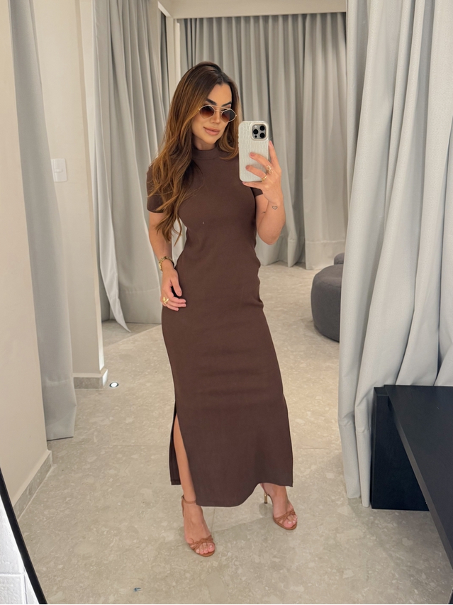 Vestido Canelado Chicago Café 