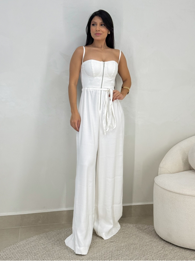 Macacão Pantalona Liz Branco 