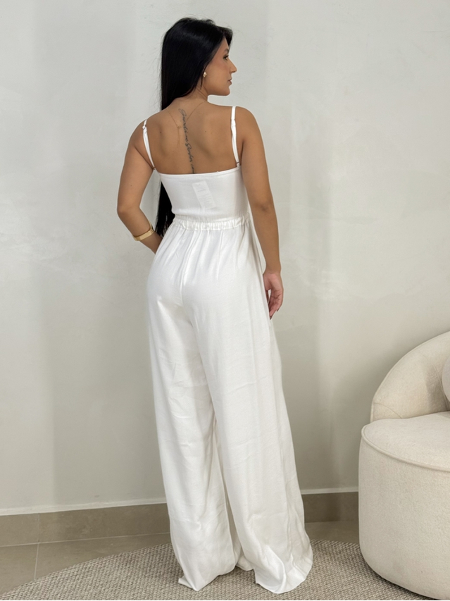 Macacão Pantalona Liz Branco 