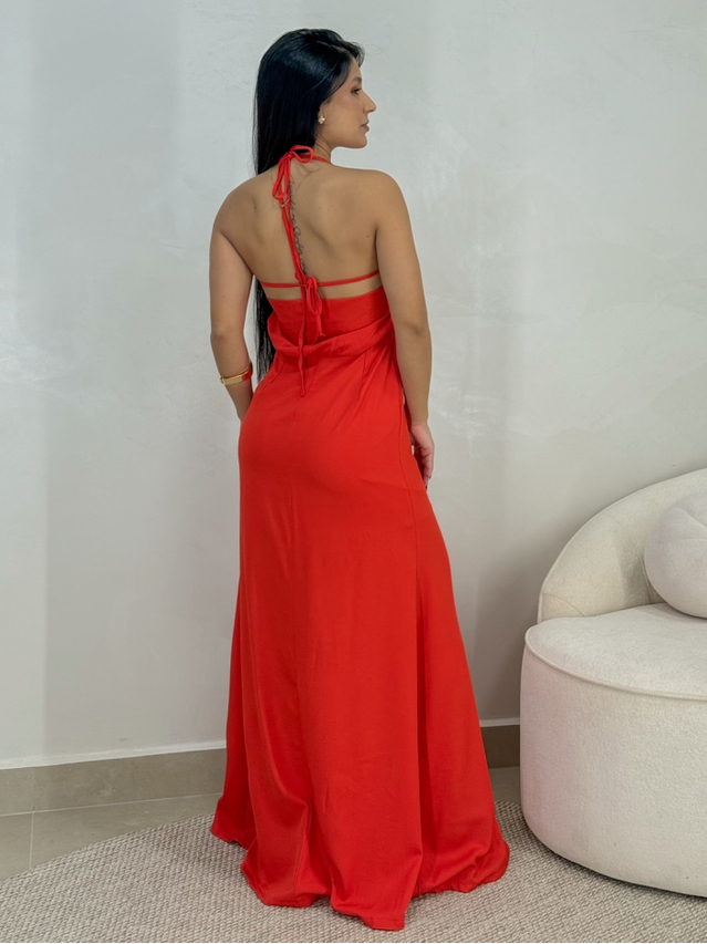 Vestido Franzido Chile Vermelho 