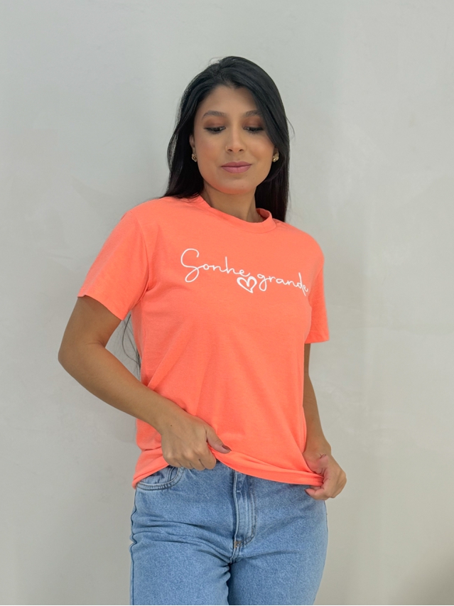 Camiseta Sonhe Grande Laranja 