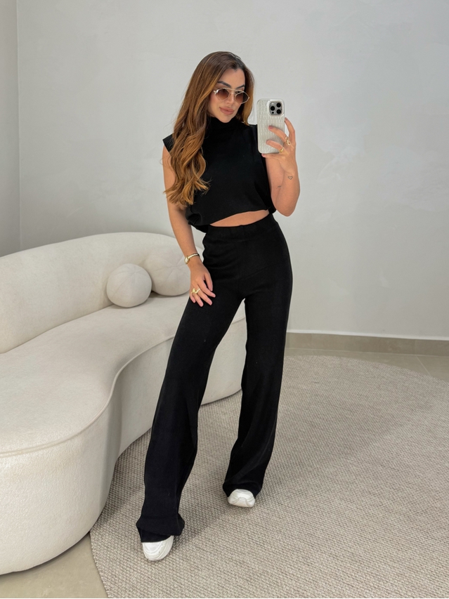 Conjunto Tricot Jamile Preto 
