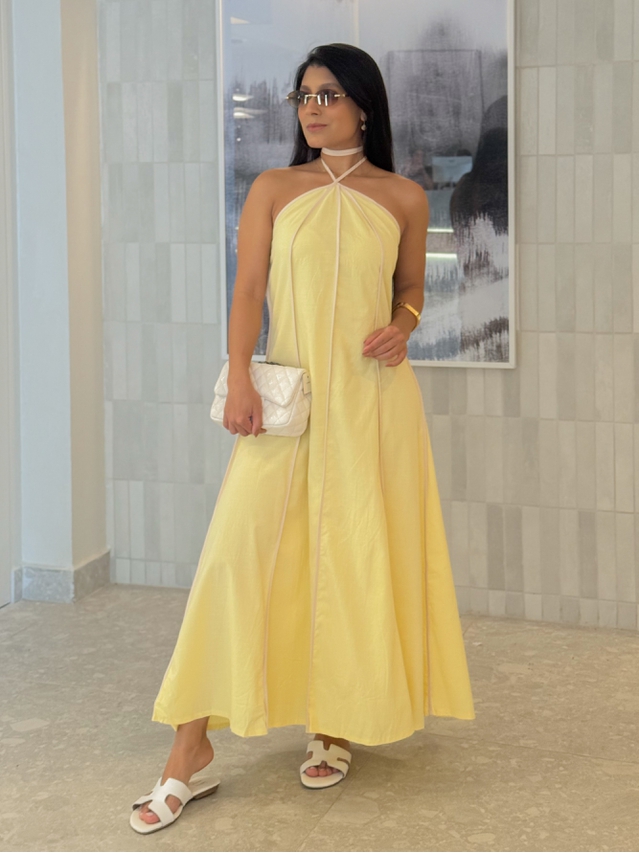 Vestido Frente Única Grécia Amarelo