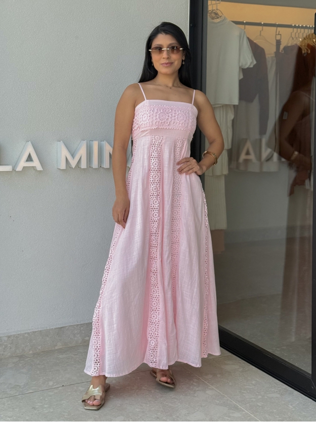 Vestido Laise Alcinha Madeline Rosa