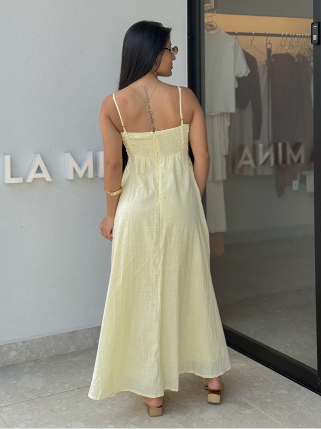 Vestido Laise Alcinha Madeline Amarelo