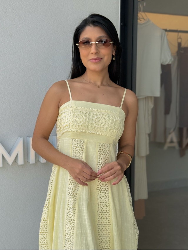 Vestido Laise Alcinha Madeline Amarelo