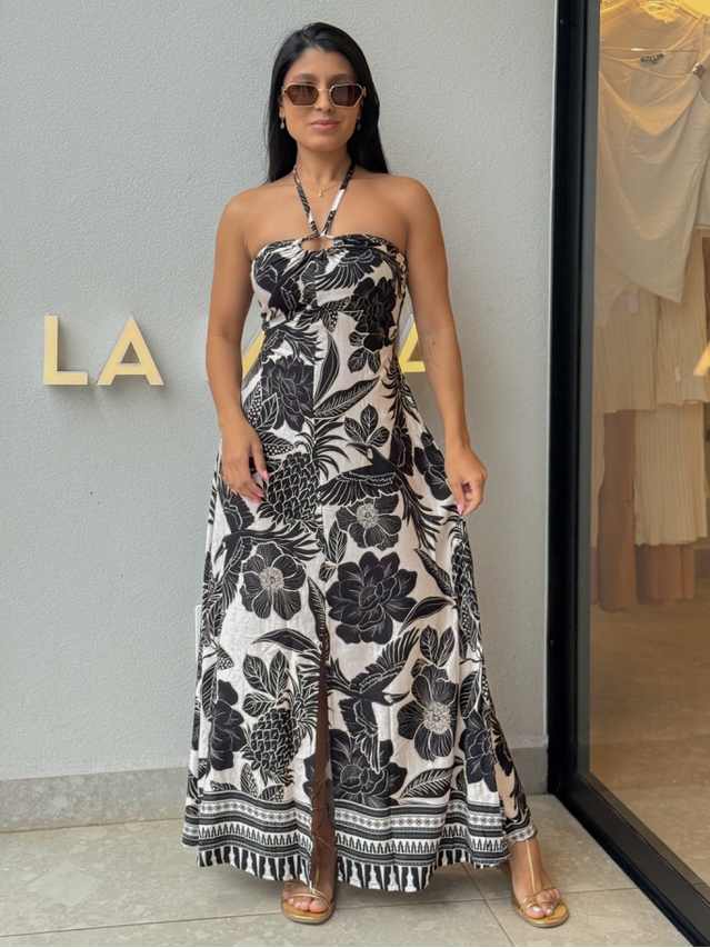 Vestido Estampado Noronha Preto 