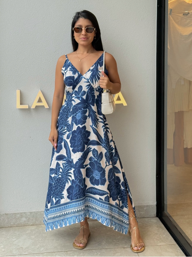 Vestido Estampado Trancoso Azul
