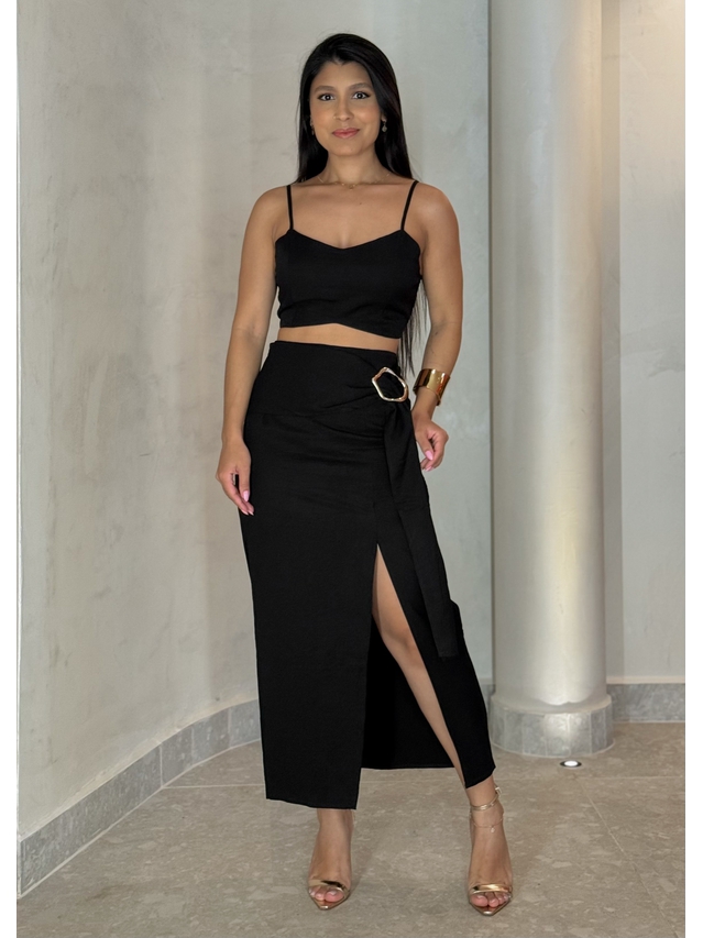 Conjunto Saia Anne Preto 