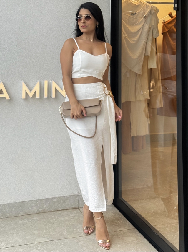Conjunto Saia Anne Branco 