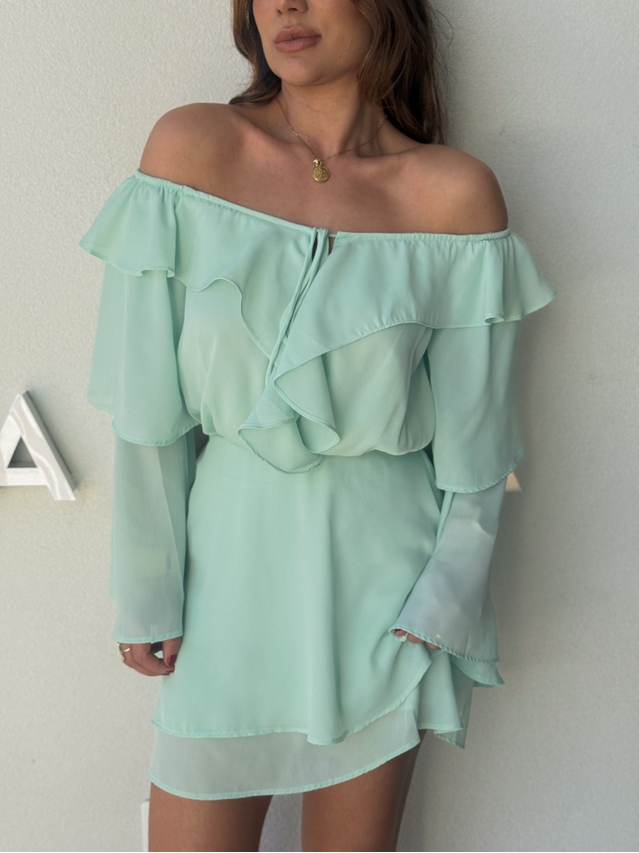 Vestido Musseline Maira Verde Menta