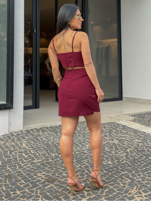 Conjunto Saia Moara Cereja