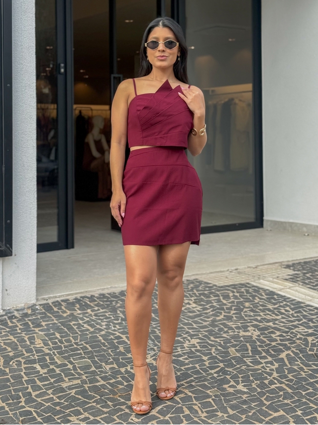 Conjunto Saia Moara Cereja