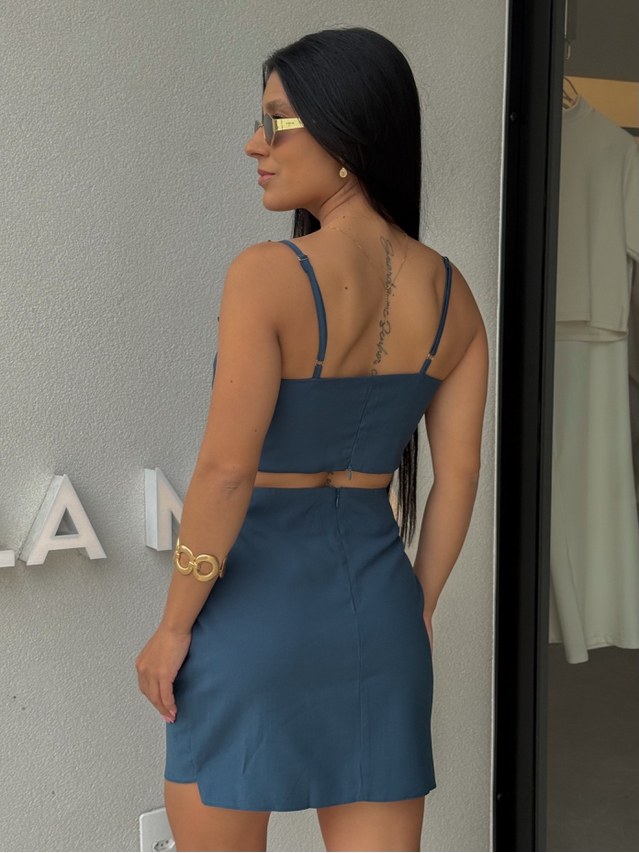 Conjunto Saia Moara Azul Petróleo