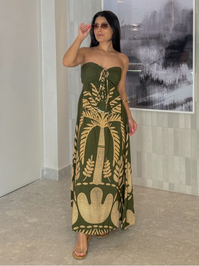 Vestido Estampado Santorini Verde