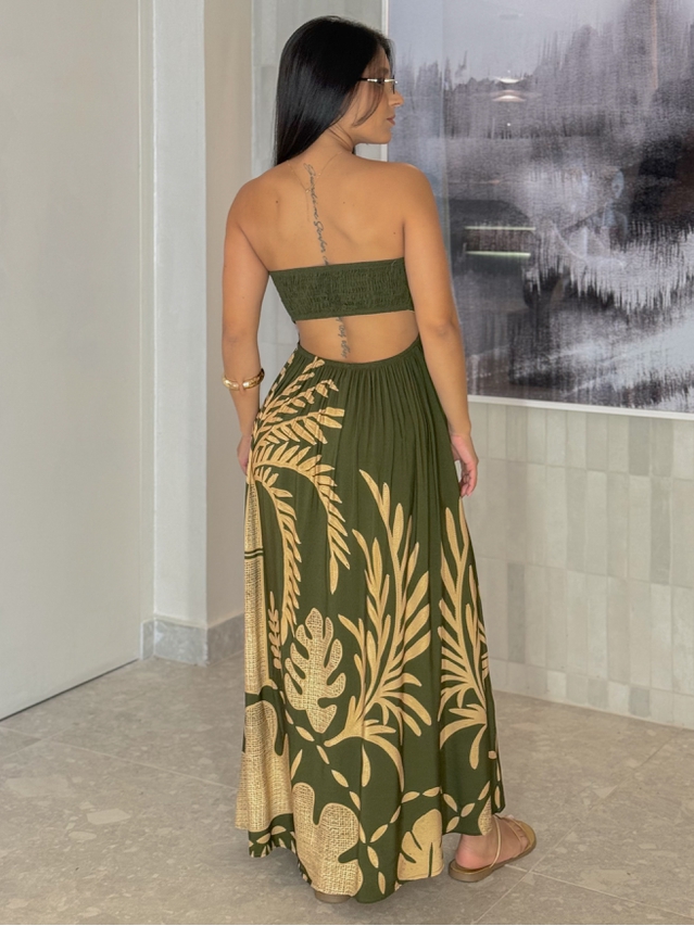 Vestido Estampado Santorini Verde