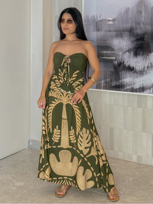 Vestido Estampado Santorini Verde