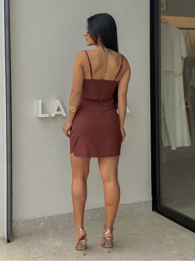 Conjunto Saia Moara Café 