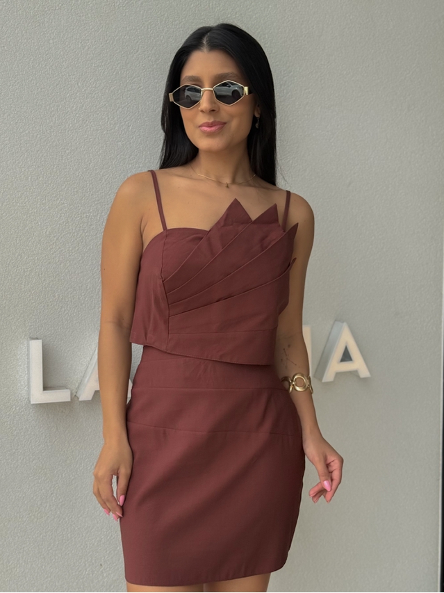 Conjunto Saia Moara Café 