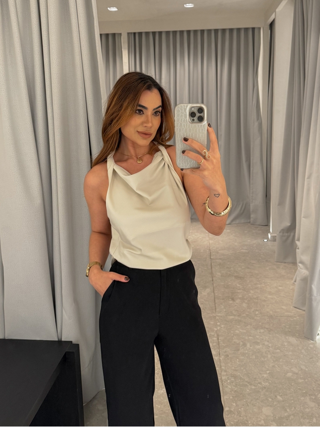 Blusa Cetim Fabricia Creme 