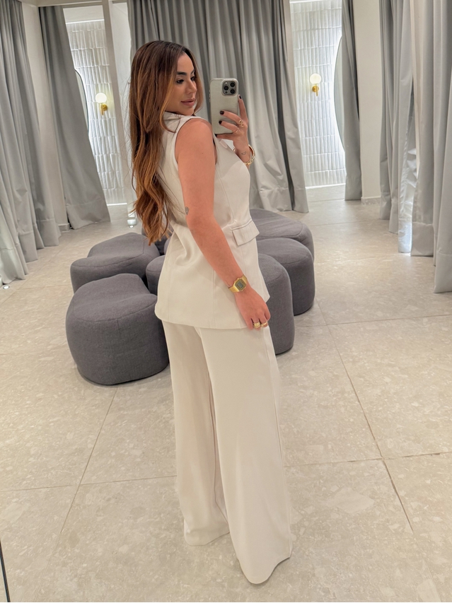 Conjunto Colete Eloise Areia