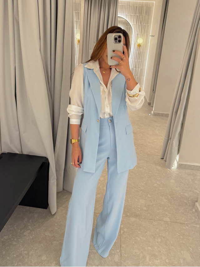 Conjunto Colete Eloise Azul