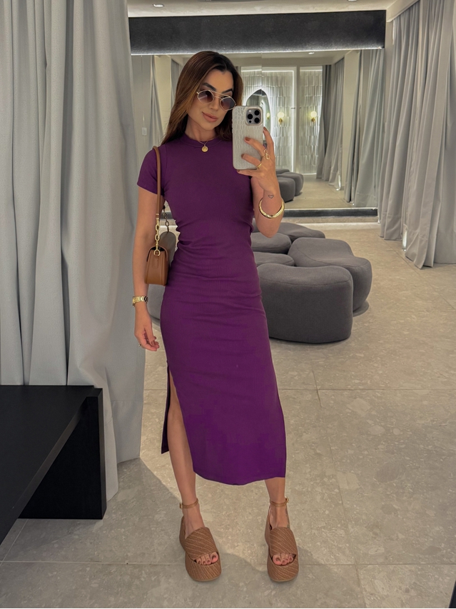 Vestido Canelado Chicago Uva