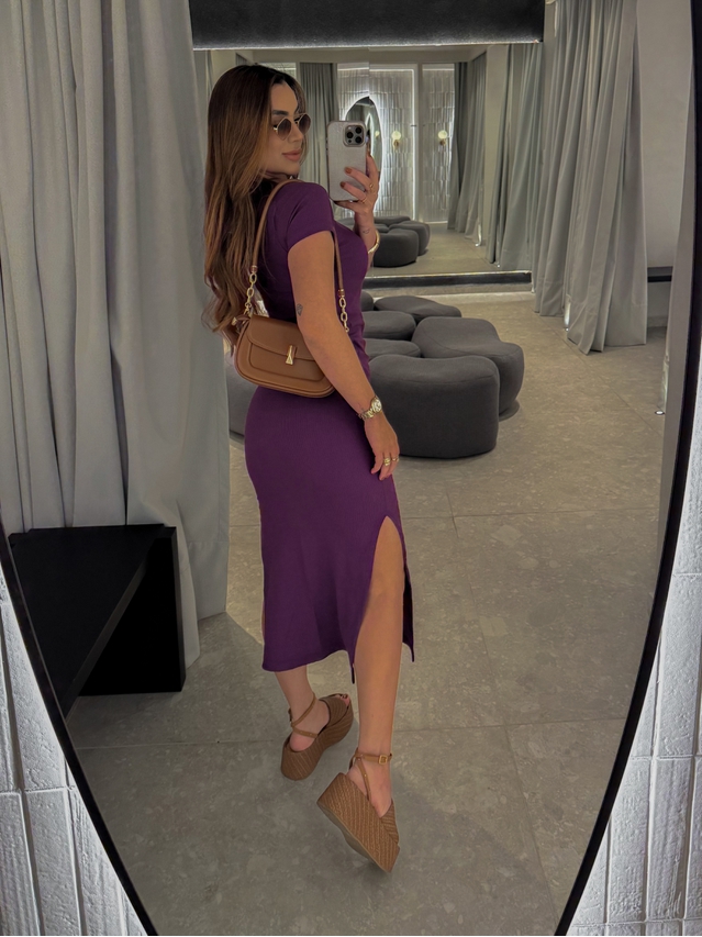 Vestido Canelado Chicago Uva