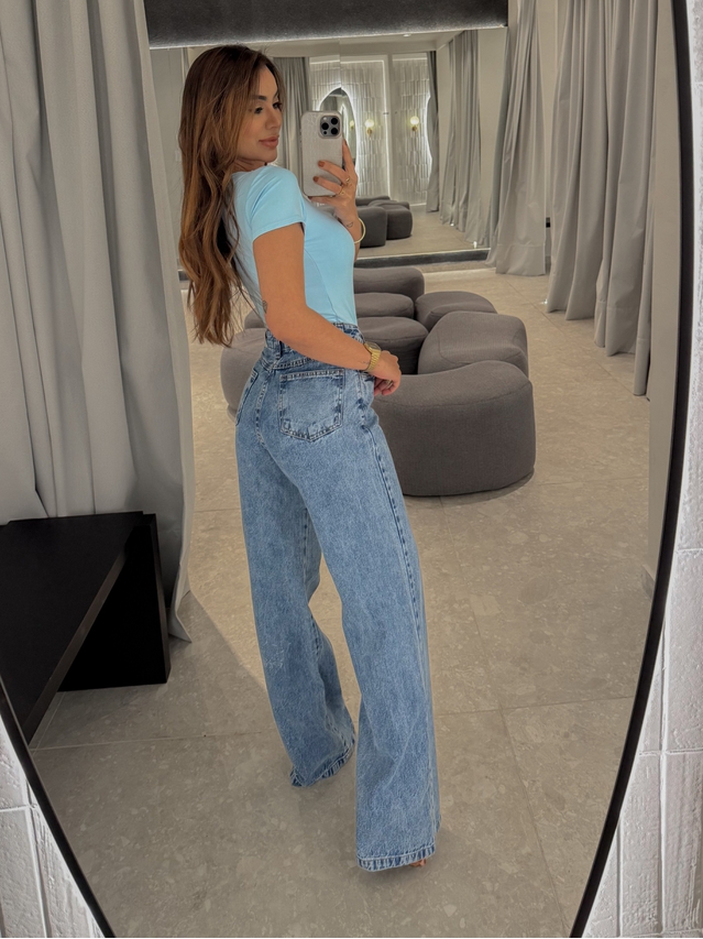 Calça Pantalona Jeans Julia 