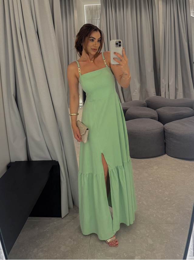 Vestido Linho Cris Verde