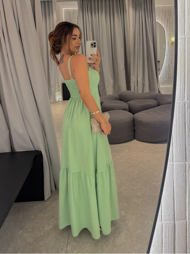 Vestido Linho Cris Verde