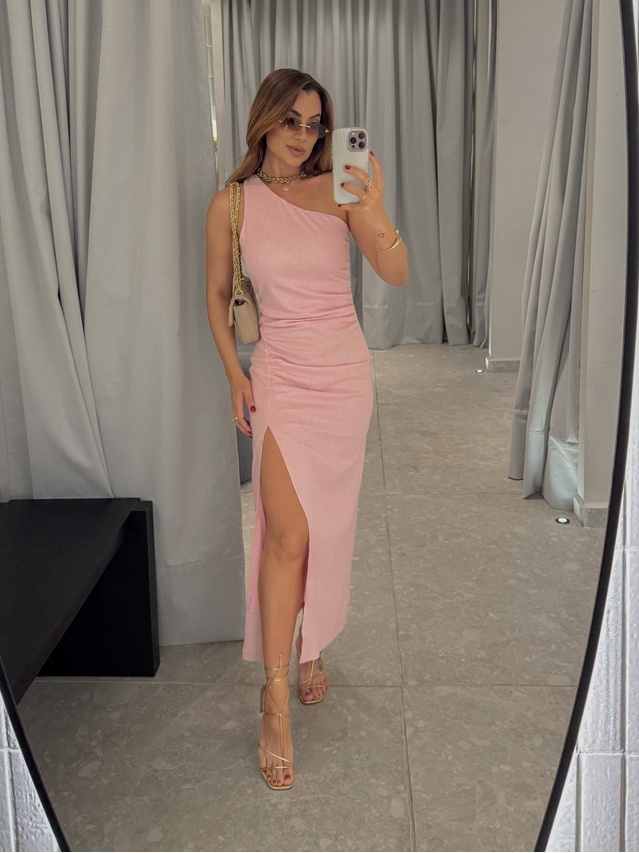 Vestido Midi Selena Rosa