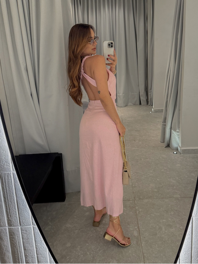 Vestido Midi Selena Rosa