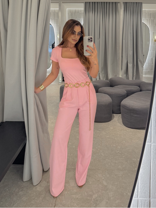 Calça Pantalona Kenia Rosa