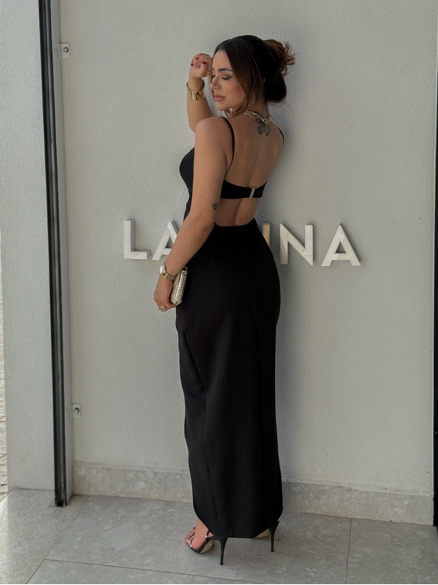 Vestido Midi Poliana Preto