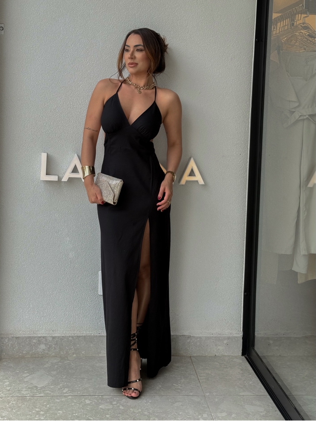 Vestido Midi Manuela Preto