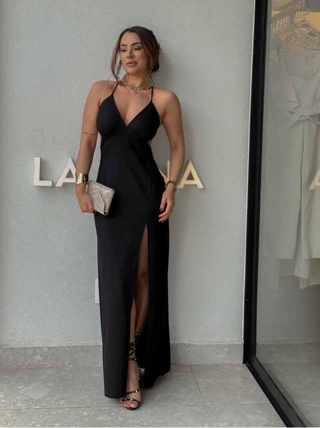 Vestido Midi Manuela Preto