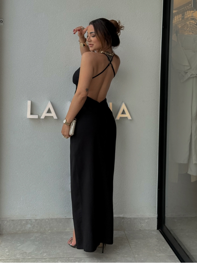 Vestido Midi Manuela Preto