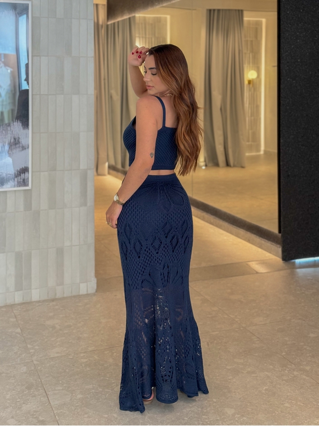 Vestido Tricot Ariela Azul