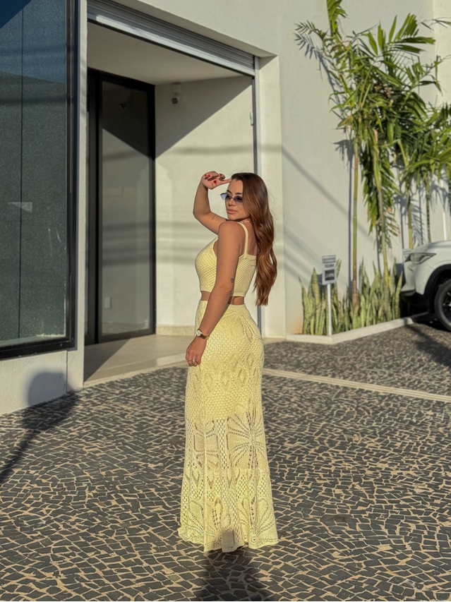 Vestido Tricot Ariela Manteiga