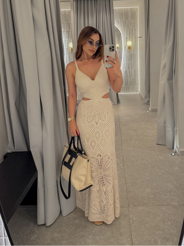 Vestido Tricot Ariela Areia