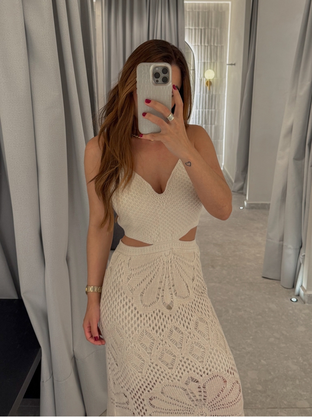 Vestido Tricot Ariela Areia